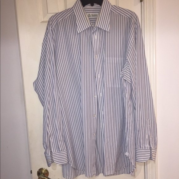 Luigi Borelli Stripped Button Down  17.15” x 34.5” EUC - Picture 2 of 7